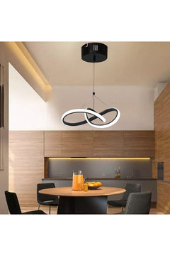 Modern LED Pendant Lamp with Adjustable Height, White Light, 30cm Diameter