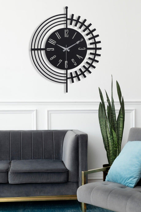 Muyika Dubai Metal Black Wall Clock 41x41cm Silent Mechanism Mds-41 - Swordslife