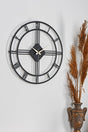 Muyika Roma Elegante Metal Black Silent Mechanism Wall Clock 50x50cm Mds-50 - Swordslife