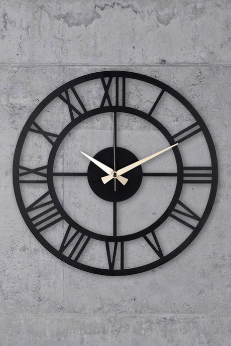 Muyika Roman Black Metal Black Wall Clock 41x41cm Mds-41 - Swordslife