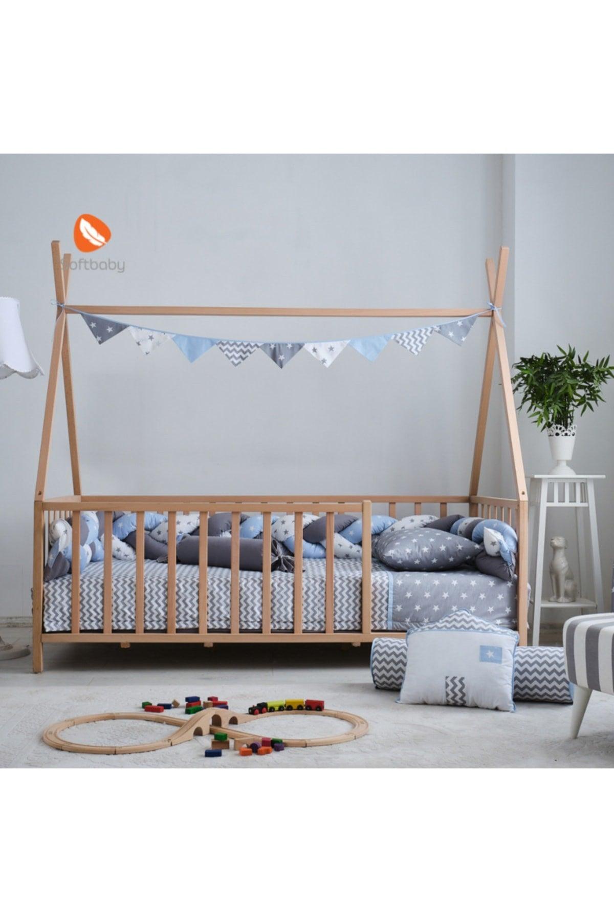 My Home Gray-blue Knitted Montessori Sleeping Set - Swordslife