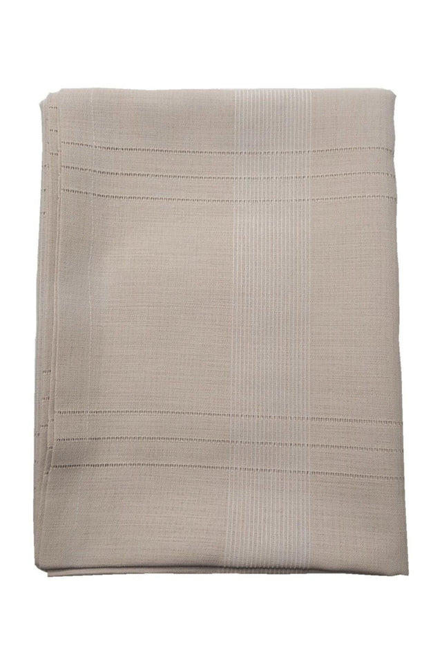 Myslife Raw Linen Fabric Striped Table Cloth 160*220 cm Coffee with Milk 950 gr Heavy - Swordslife