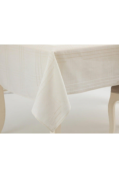 Navy Polyester Openwork Table Cloth 150x200 Cm Cream - Swordslife