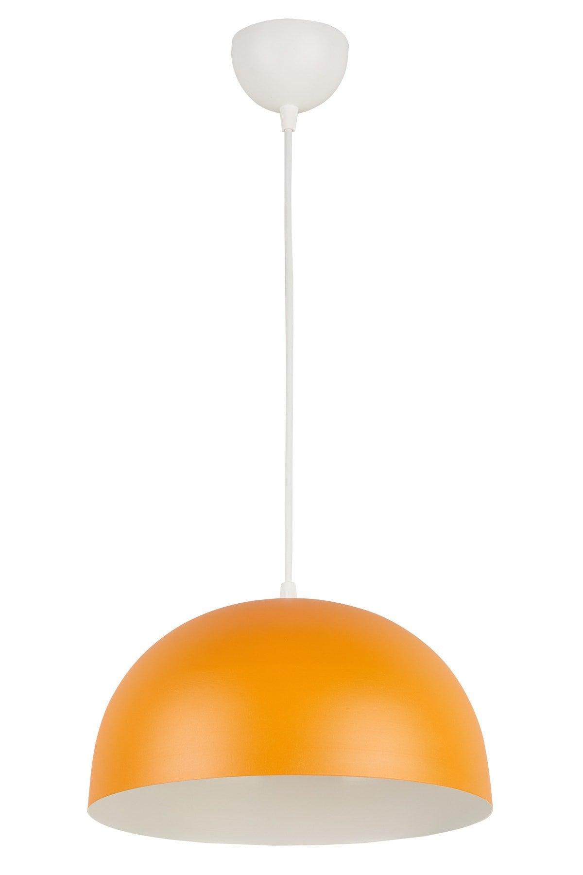 Neo Special Design Modern Sport Decorative Cafe-kitchen Orange Inside White Pendant Lamp Single Chandelier - Swordslife