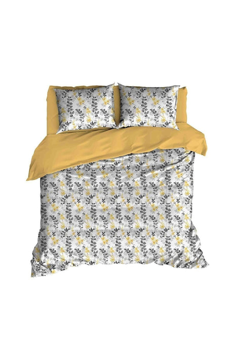 Duvet Cover Set Cotton Double 4 Piece Flores Yellow - Swordslife