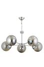 Nisa 5 Chrome Smoked Globe Glass Chandelier - Swordslife