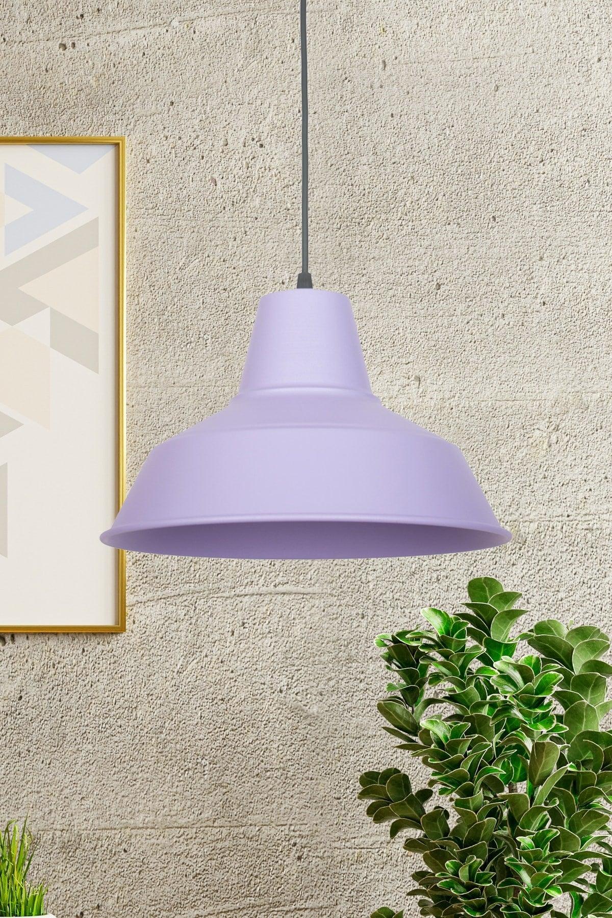 No33 Modern Design Lilac Color Metal Pendant Lamp Cafe - Kitchen Single Chandelier - Swordslife