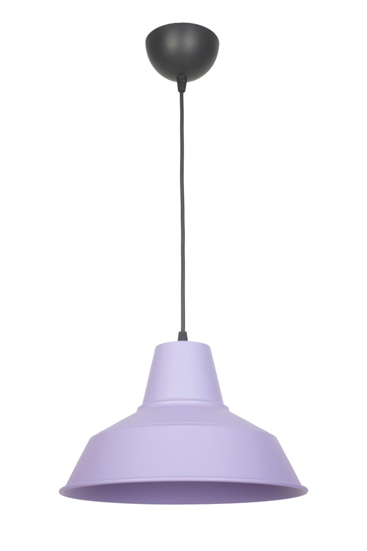 No33 Modern Design Lilac Color Metal Pendant Lamp Cafe - Kitchen Single Chandelier - Swordslife