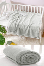 Nomi Baby Blanket Gray Newborn Baby Crib Stroller Swaddle Plush Blanket 100x120 Cm - Swordslife