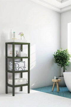 4-tier white wooden-patterned plastic shelving unit 38x29cm