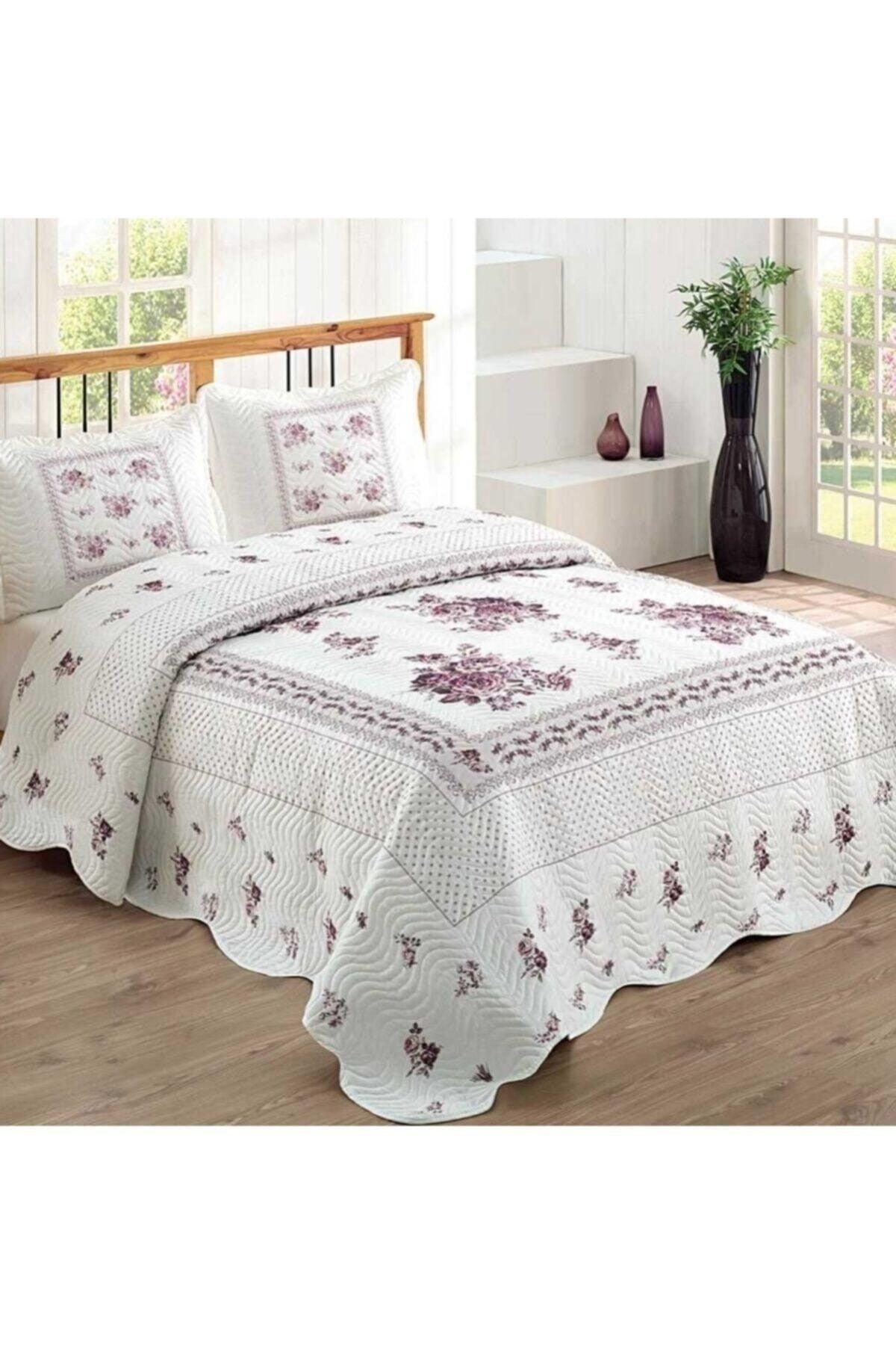 Cover Flower Lilac Quilted Double Bedspread - Swordslife