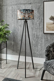 Osso Retro Batik Patterned Decorative Modern Wooden Mdf Tripod Floor Floor Lamp - Swordslife