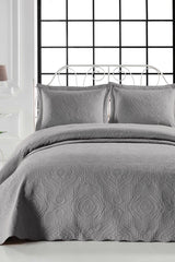 Authentic Gray Double Microfiber Quilted Bedspread - Swordslife