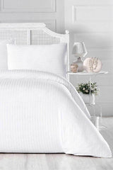 Hotel Cotton Satin White Double Duvet Cover Set - Swordslife