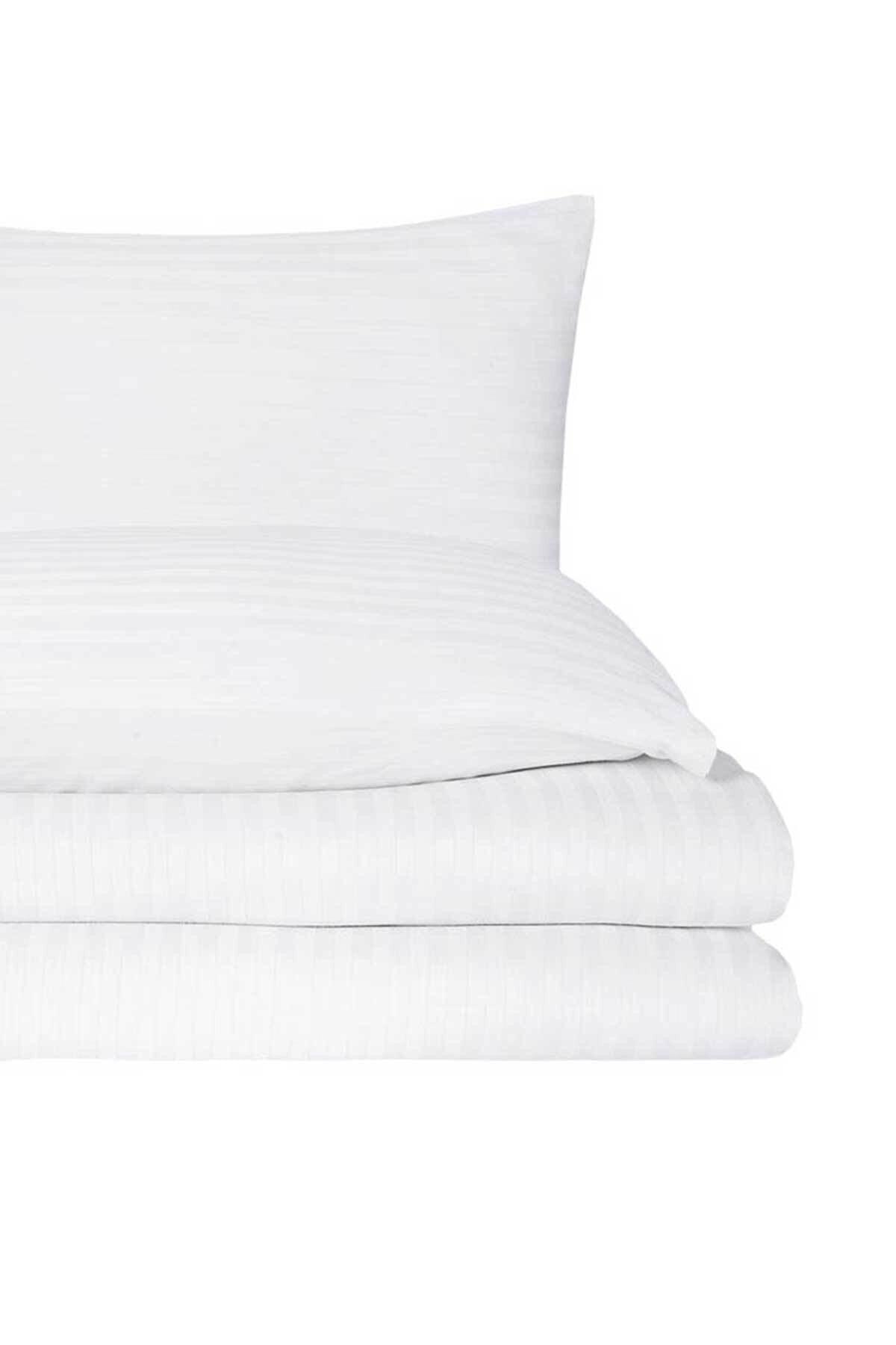 Hotel Cotton Satin White Double Duvet Cover Set - Swordslife