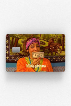 Pink chip card cover stickers for bank and credit cards
