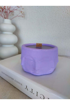 Handmade Lavender Soy Wax Candle in Concrete Vessel – 30‑Hour Burn, 10 cm × 10 cm × 6 cm