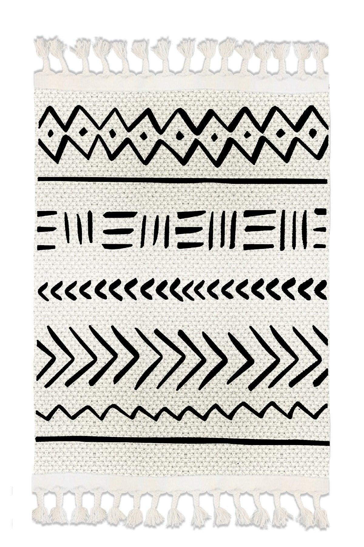 Patterned Washable Single Bath Mat Carpet Vintage Woven Rug 50x80cm Byns-02 - Swordslife