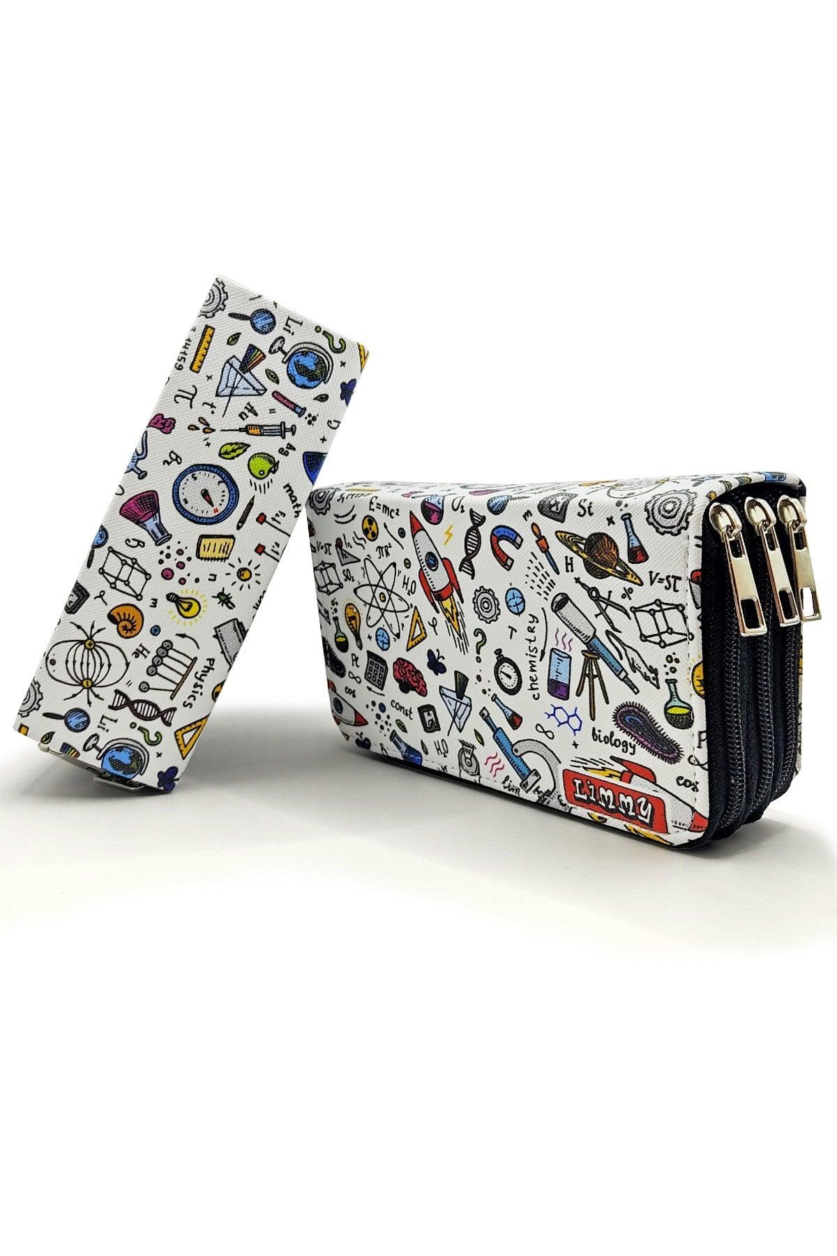 Pencil Case Science Pattern Kawai