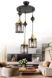 Pendant Crystal Tray Black 3-Set Scorpion Yellow Downward Facing Luxury Chandelier - Swordslife