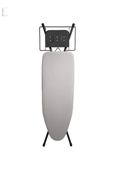 Adjustable ironing board with steam-permeable surface