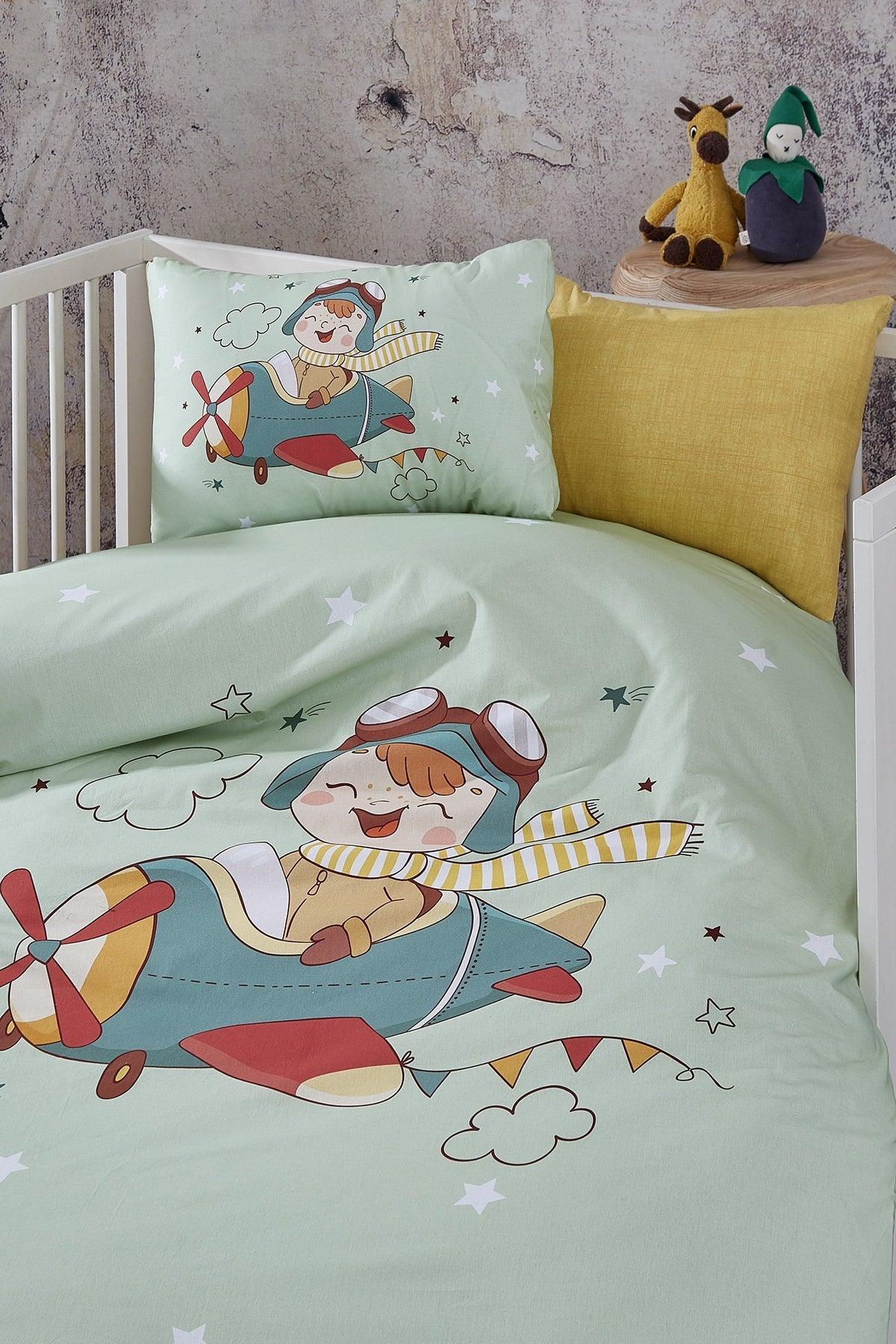 Pilot Digital Printed 3d Cotton Baby Duvet Cover Set - Swordslife