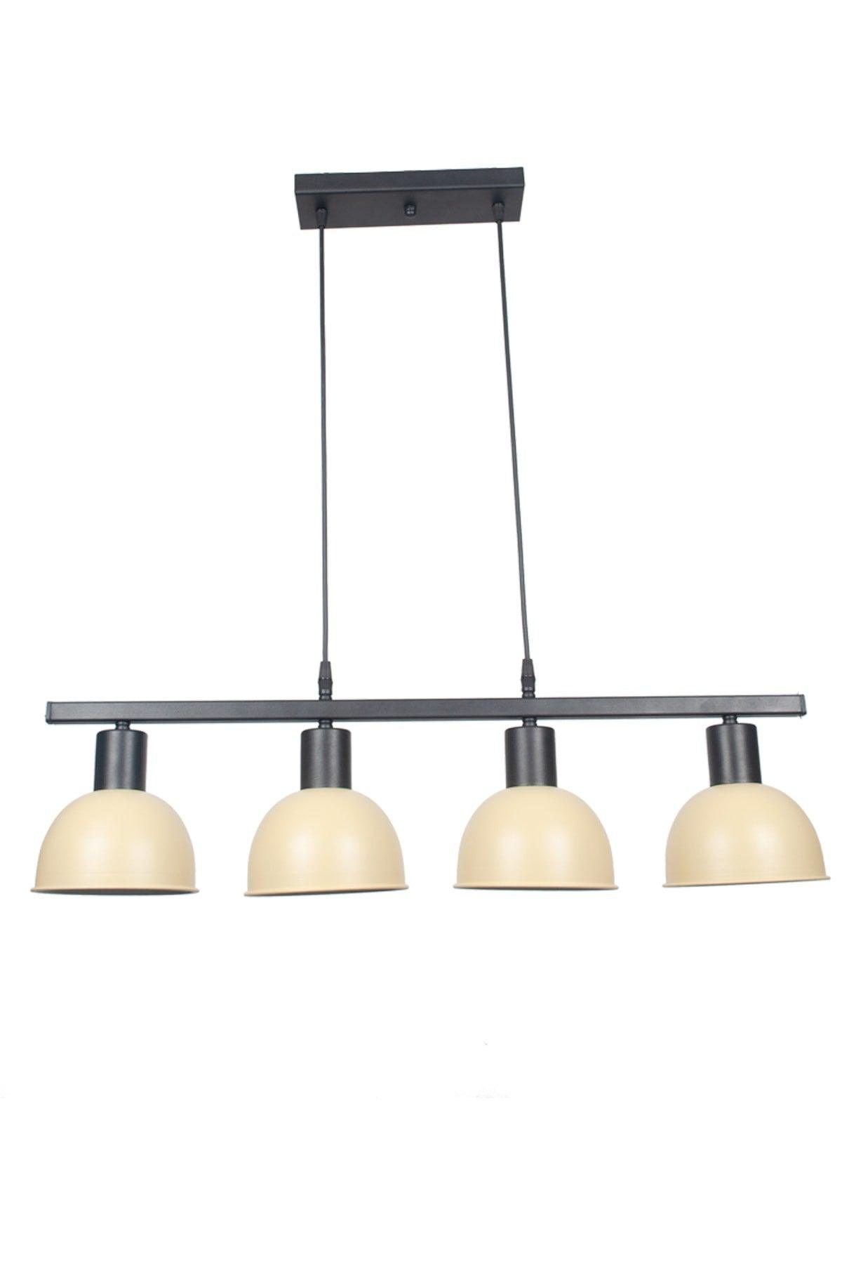 Prague Special Design Cafe Kitchen Dining Table Top Metal Lined Cream Color 4 Pcs Chandelier - Swordslife