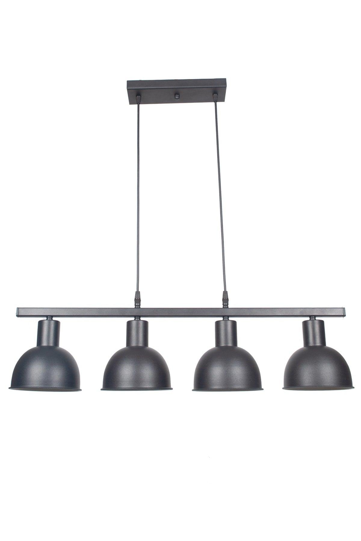 Prague Special Design Cafe Kitchen Dining Table Top Metal Lined Black Color 4 Pcs Chandelier - Swordslife