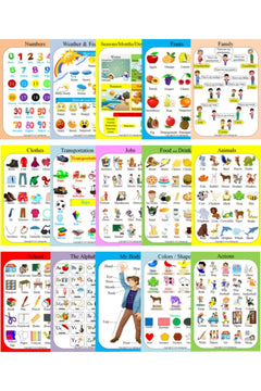 Educational English Poster Set for Kids – 15 Posters for Learning