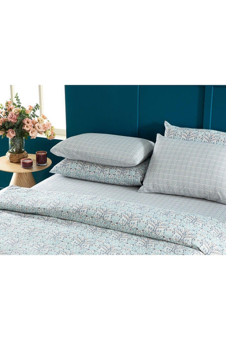 Primrose Easy Iron Double Duvet Cover 200x220 Cm Blue - Swordslife