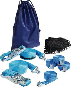 Heavy-duty lashing strap set for secure cargo transport