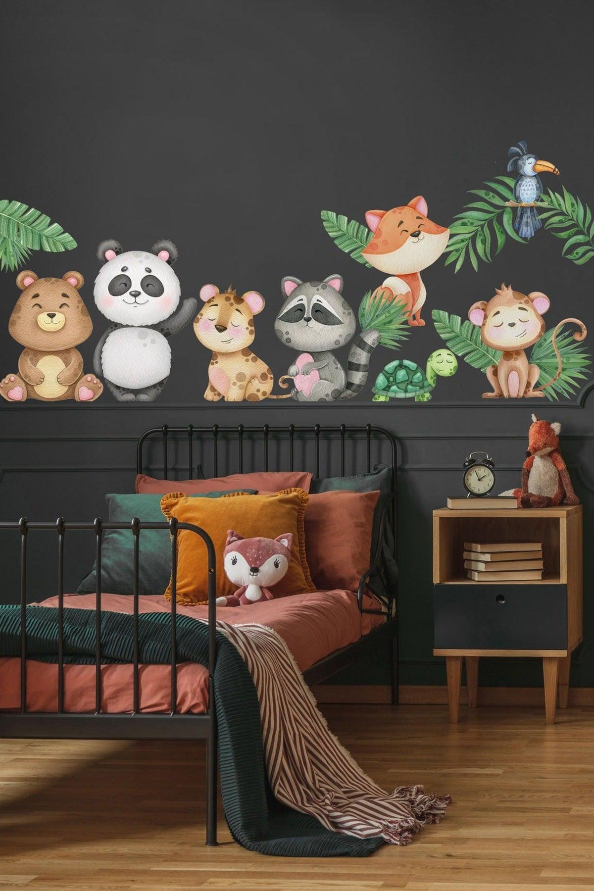 Baby Animals Pastel Colors Baby Room Wall Sticker Set - Swordslife
