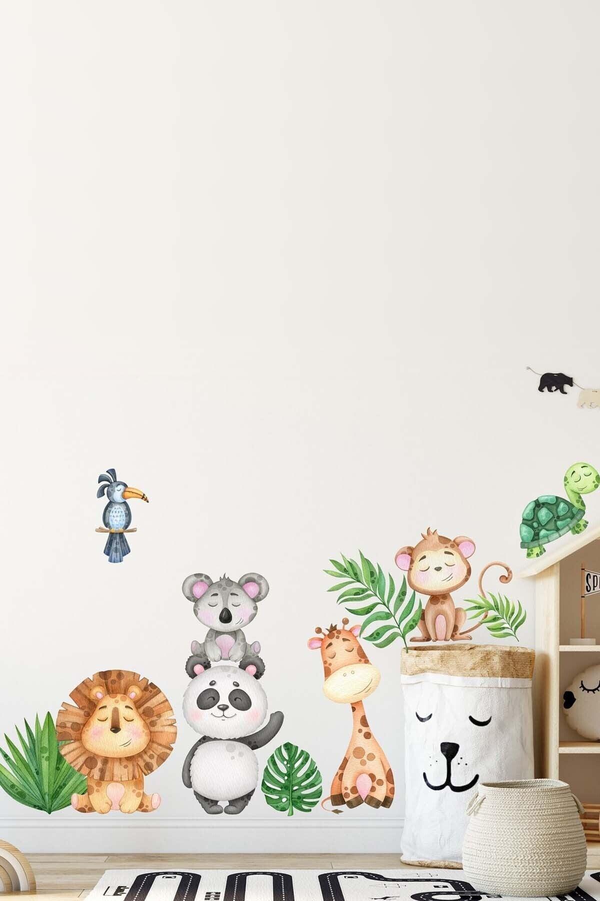 Baby Animals Pastel Colors Baby Room Wall Sticker Set - Swordslife