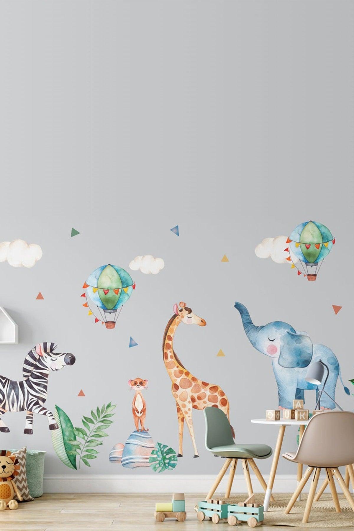 Baby Animals Pastel Colors Baby Room Wall Sticker Set - Swordslife
