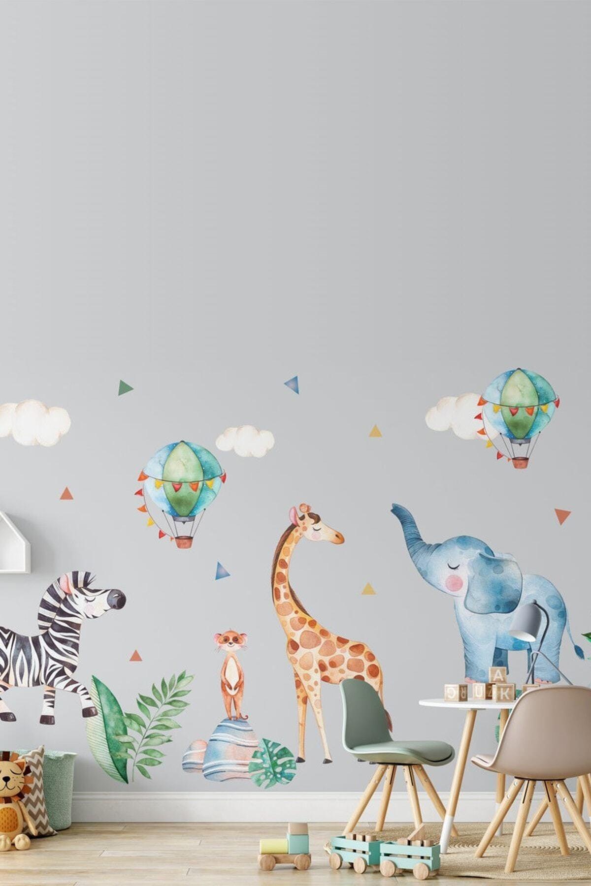 Baby Animals Pastel Colors Baby Room Wall Sticker Set - Swordslife