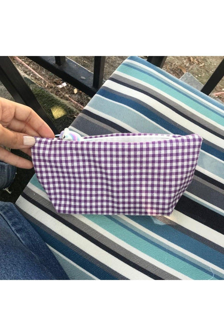 Purple Gingham Washable Zipper Single