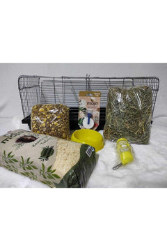 Small pet starter set with cage, accessories and food