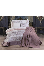 Rachele 10 Pieces Dowry Package Plum (Bed Cover - Bed Linen - Bed Sheet - Blanket) - Swordslife