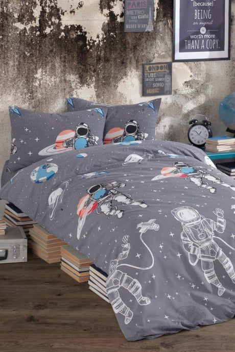 Ranforce Astro Gray Duvet Cover Set Single Person - Swordslife