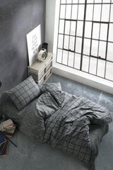 Ranforce Single Duvet Cover Set Square Black - Swordslife