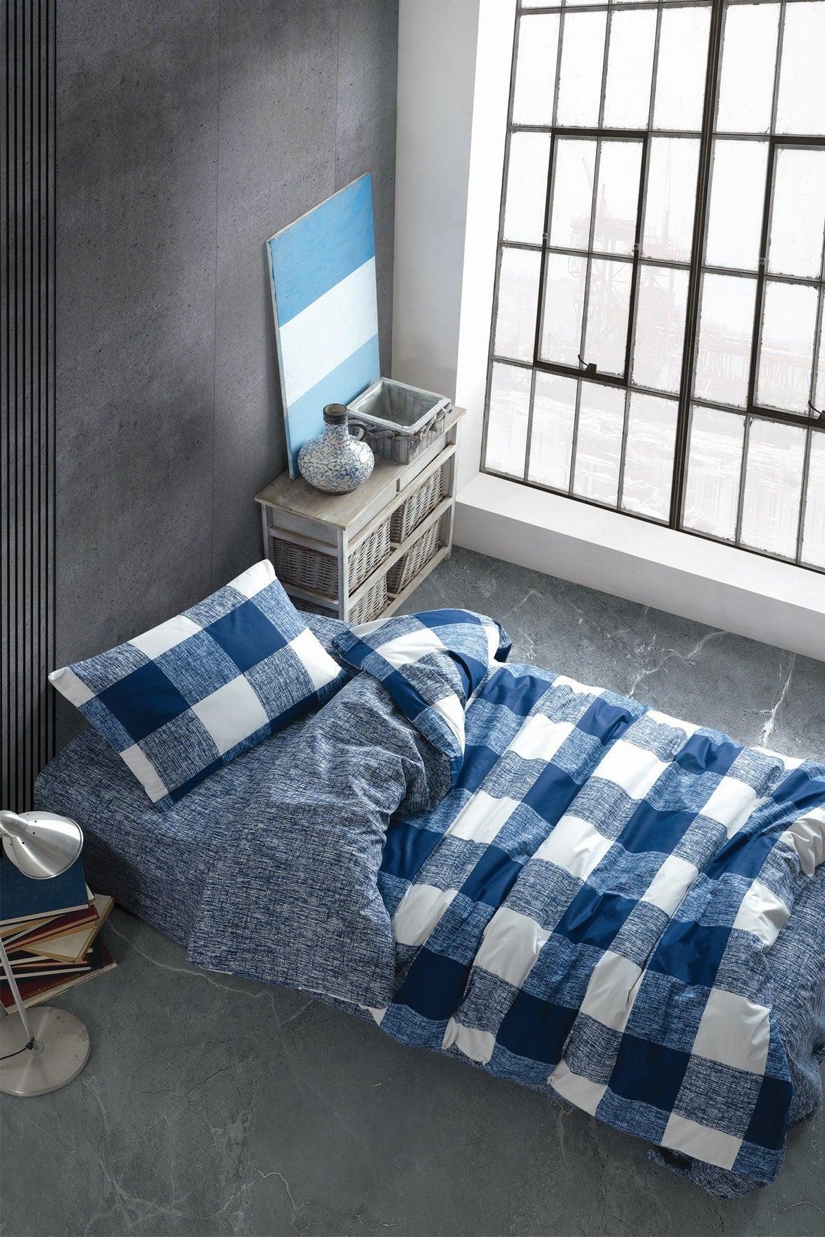 Ranforce Single Duvet Cover Set Cube Blue - Swordslife