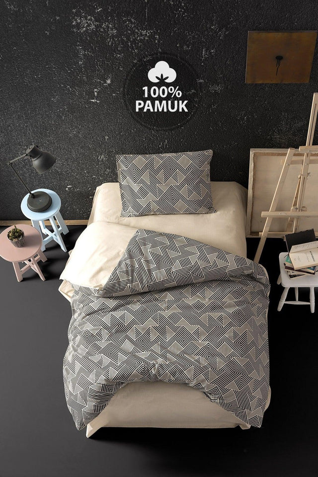 Ranforce Single Bed Linen Duvet Cover Set Labyrinth Stone - Swordslife