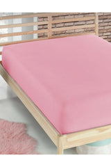 Ranforce Single Cotton Elastic Bed Sheet / Pillowcase 100% Cotton 100x200cm Pink - Swordslife