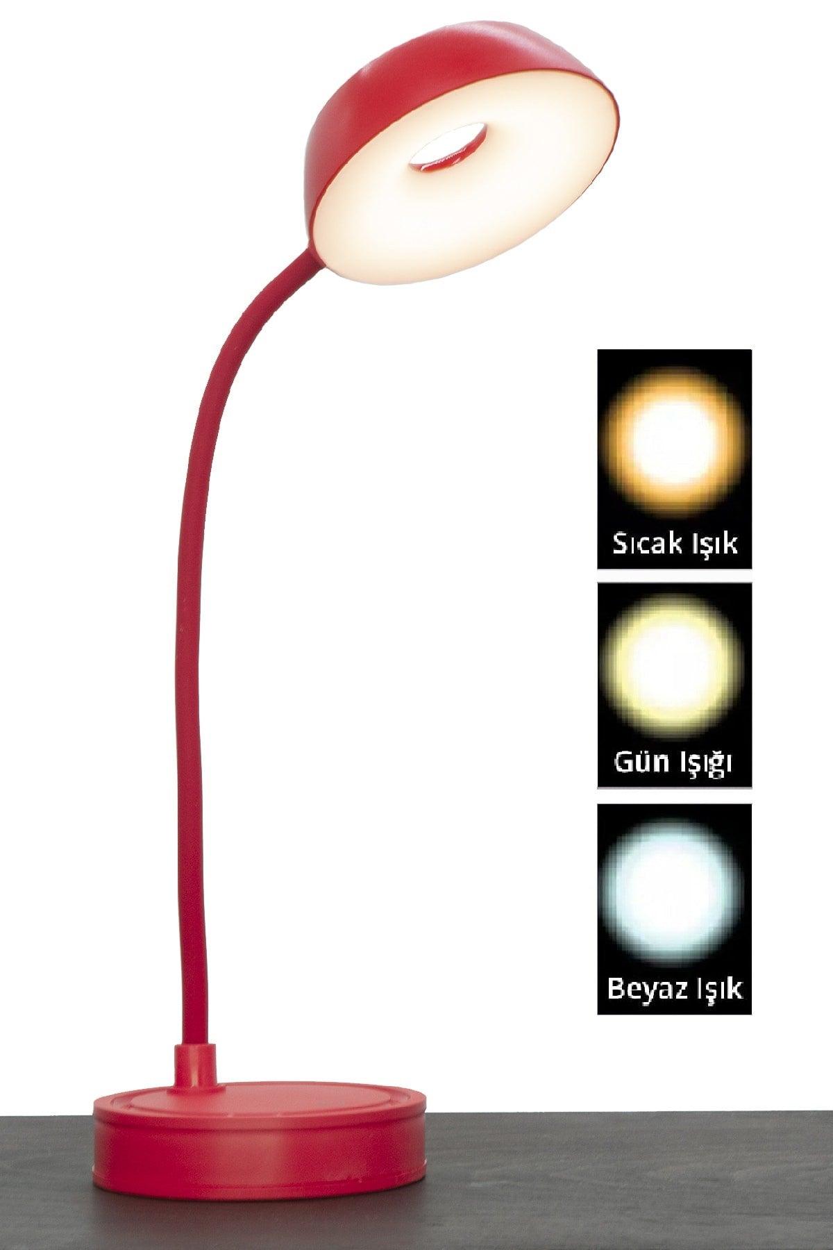 Rechargeable Touch Led Working Reading Light Flexible Desk Lamp 3 Levels Red - Swordslife