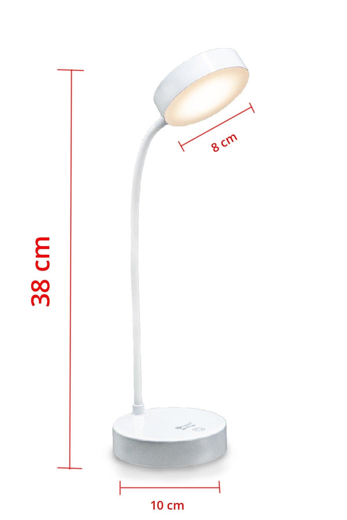 Rechargeable Touch Led Working Reading Light Flexible Desk Lamp 3 Levels White - Swordslife