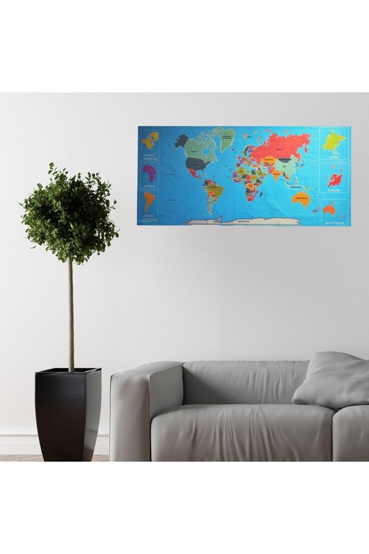 Colorful atlas World map Magnetic Adhesive Free Wall Sticker 118 Cm * 56 Cm - Swordslife