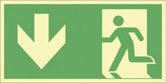 Emergency exit sign with illuminated foil backing