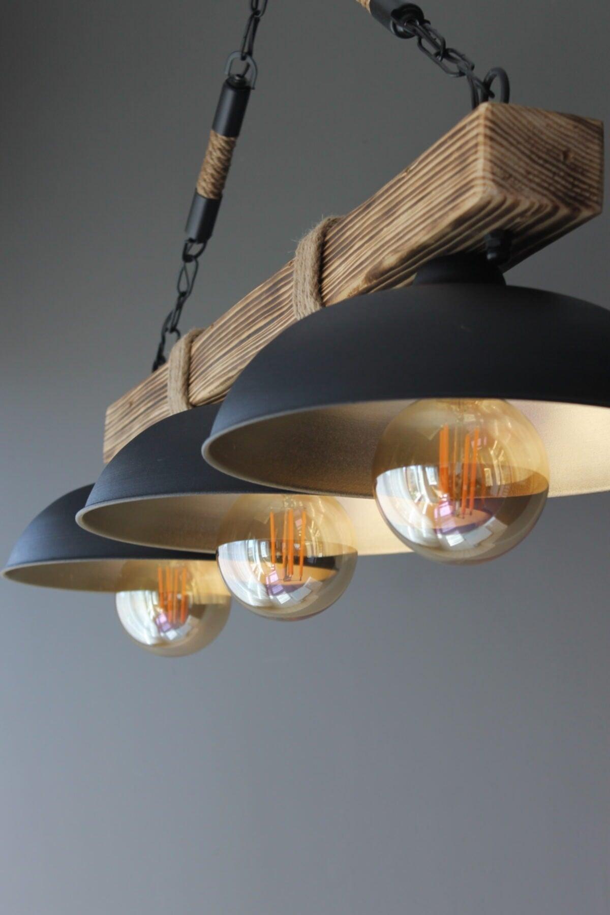 Retro Vintage Tokyo 3 Wooden Chandelier - Swordslife