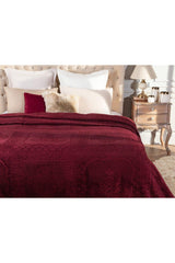 Rochelle Mink Emboss Blanket - Claret Red - Swordslife