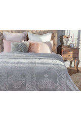 Rochelle Mink Emboss Double Blanket - Gray - Swordslife